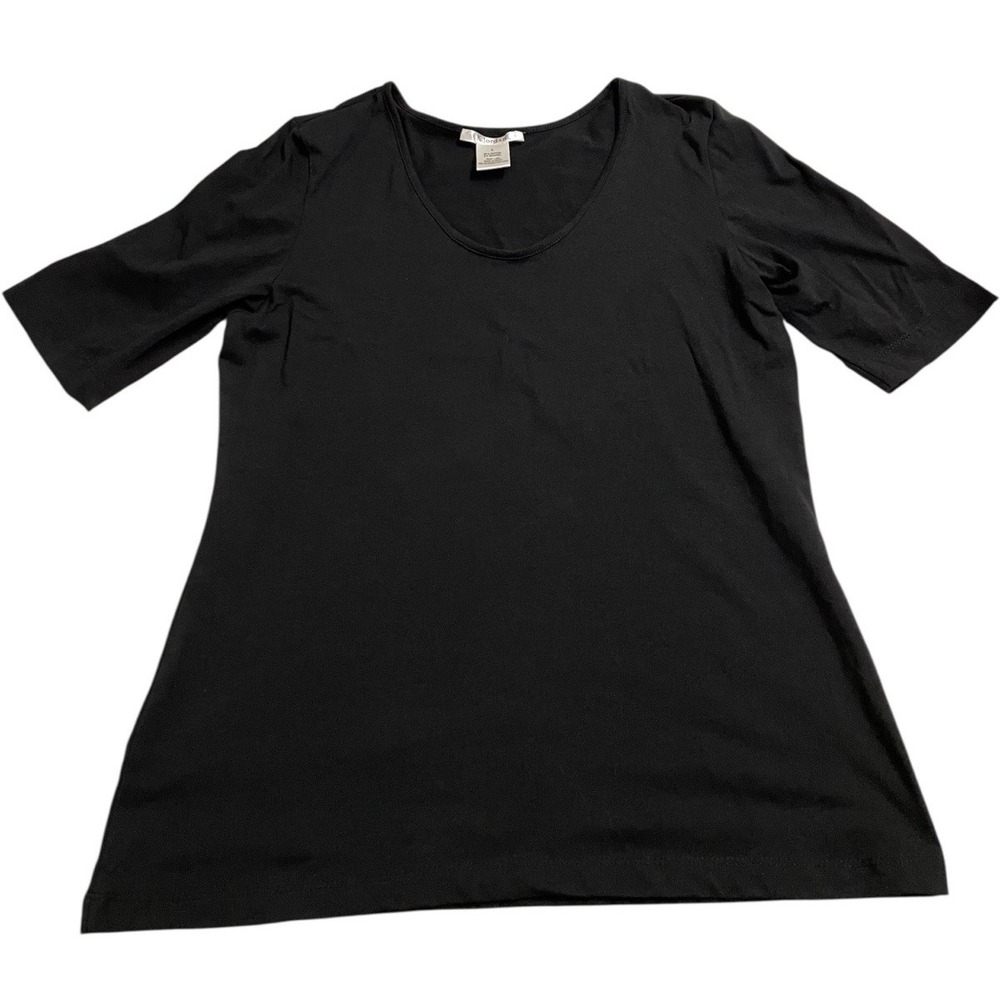 K. Jordan Scoop Neck Top Women Large Black